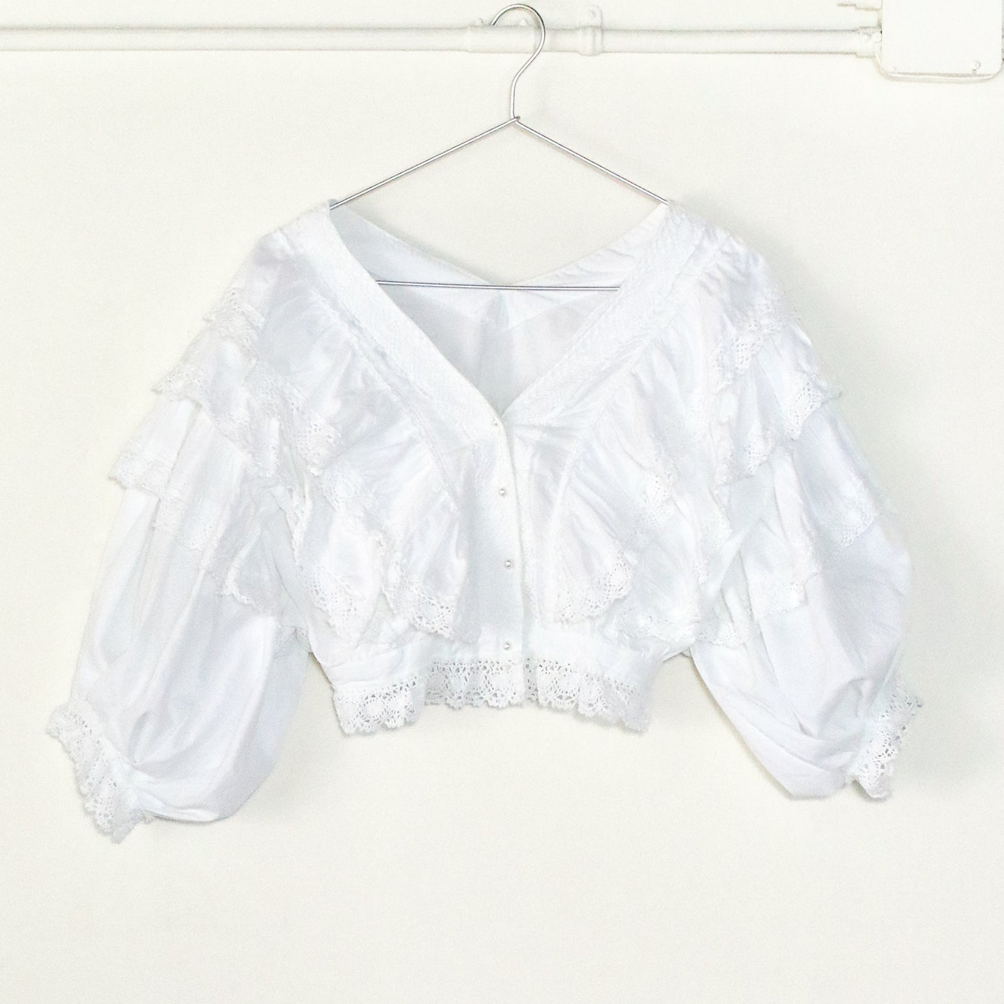 White Puff Sleeve Top