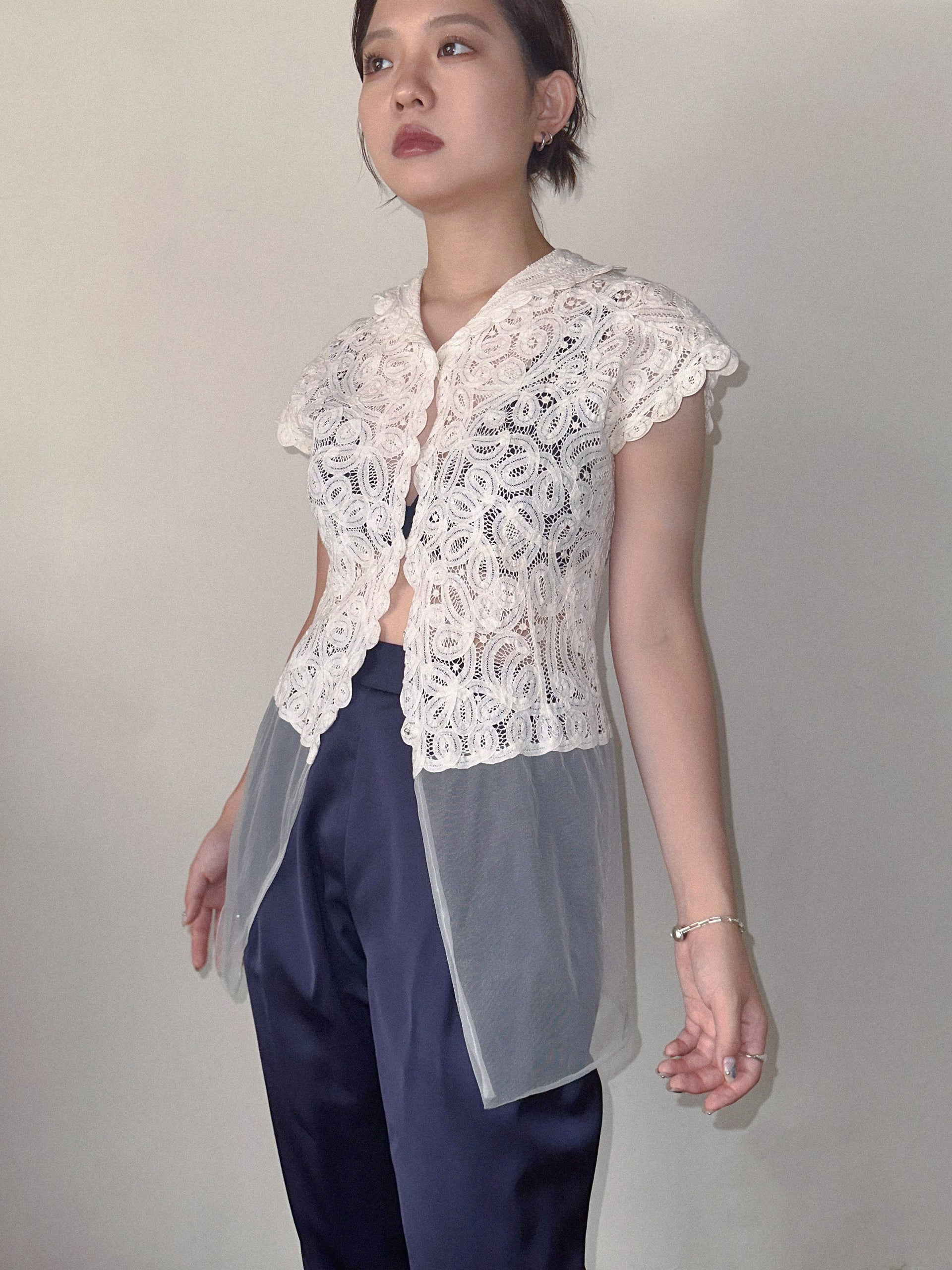 Laced Chiffon Top