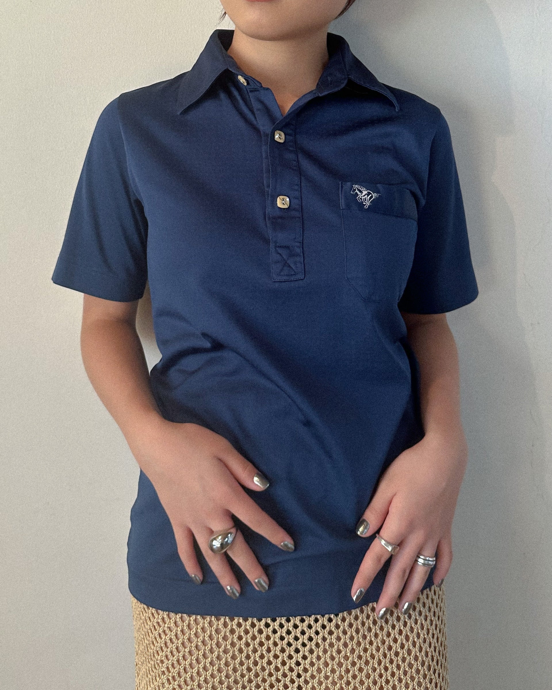 Blue Dotted Polo Shirt