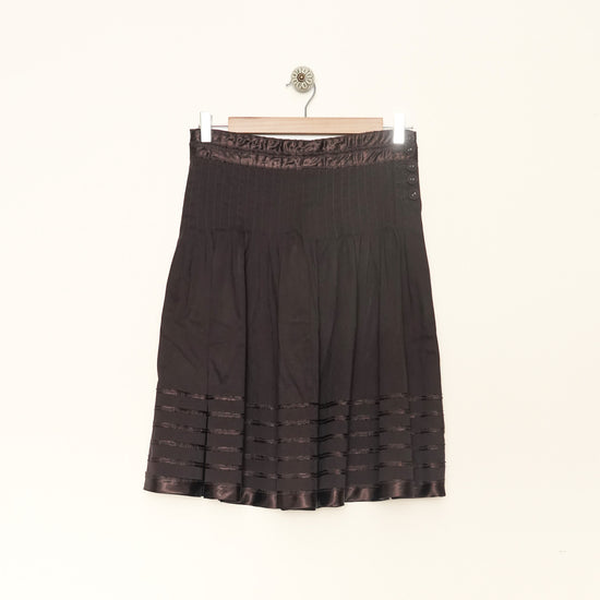 Brown Pleated Skirt