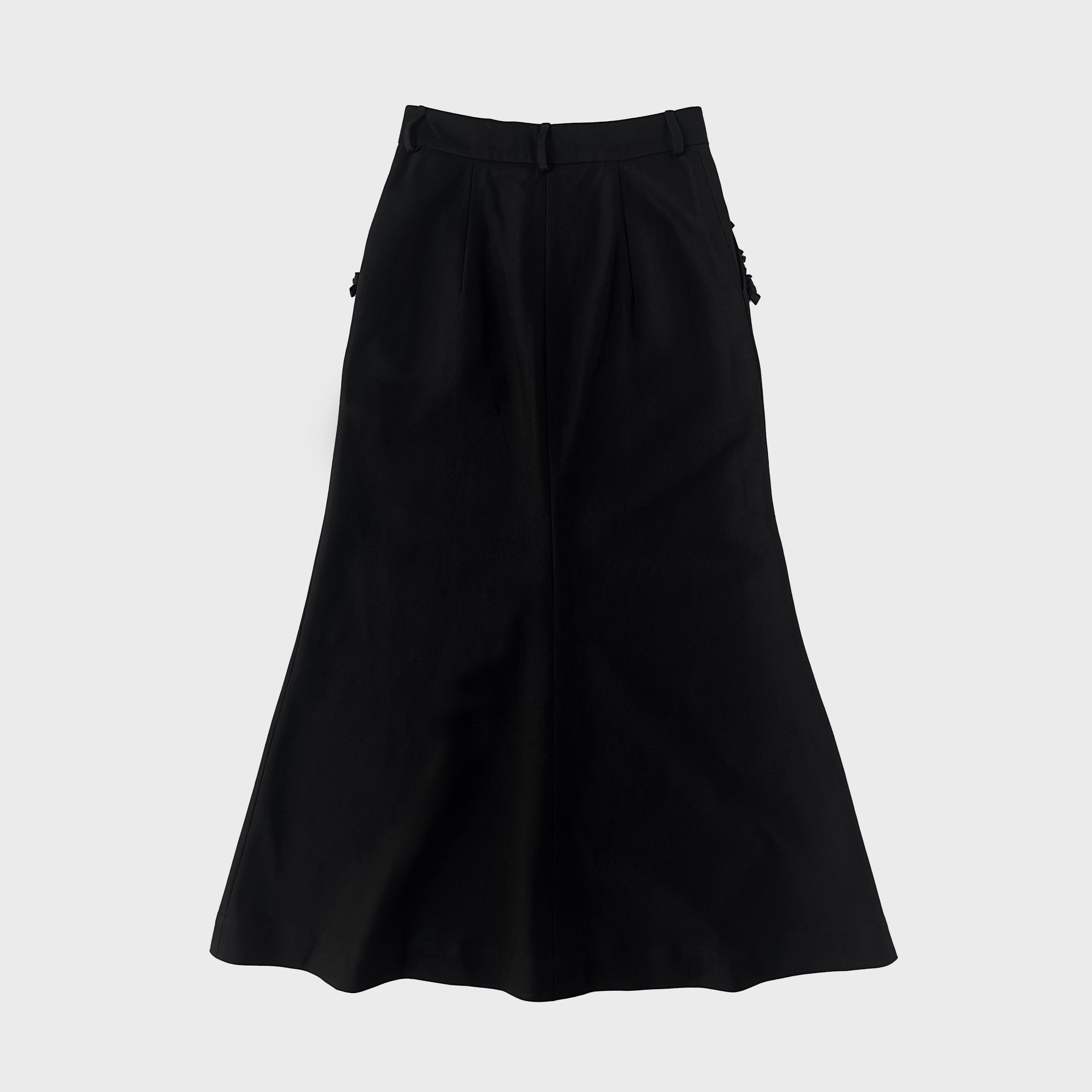 Decorative Flared Maxi Skirt [Black]