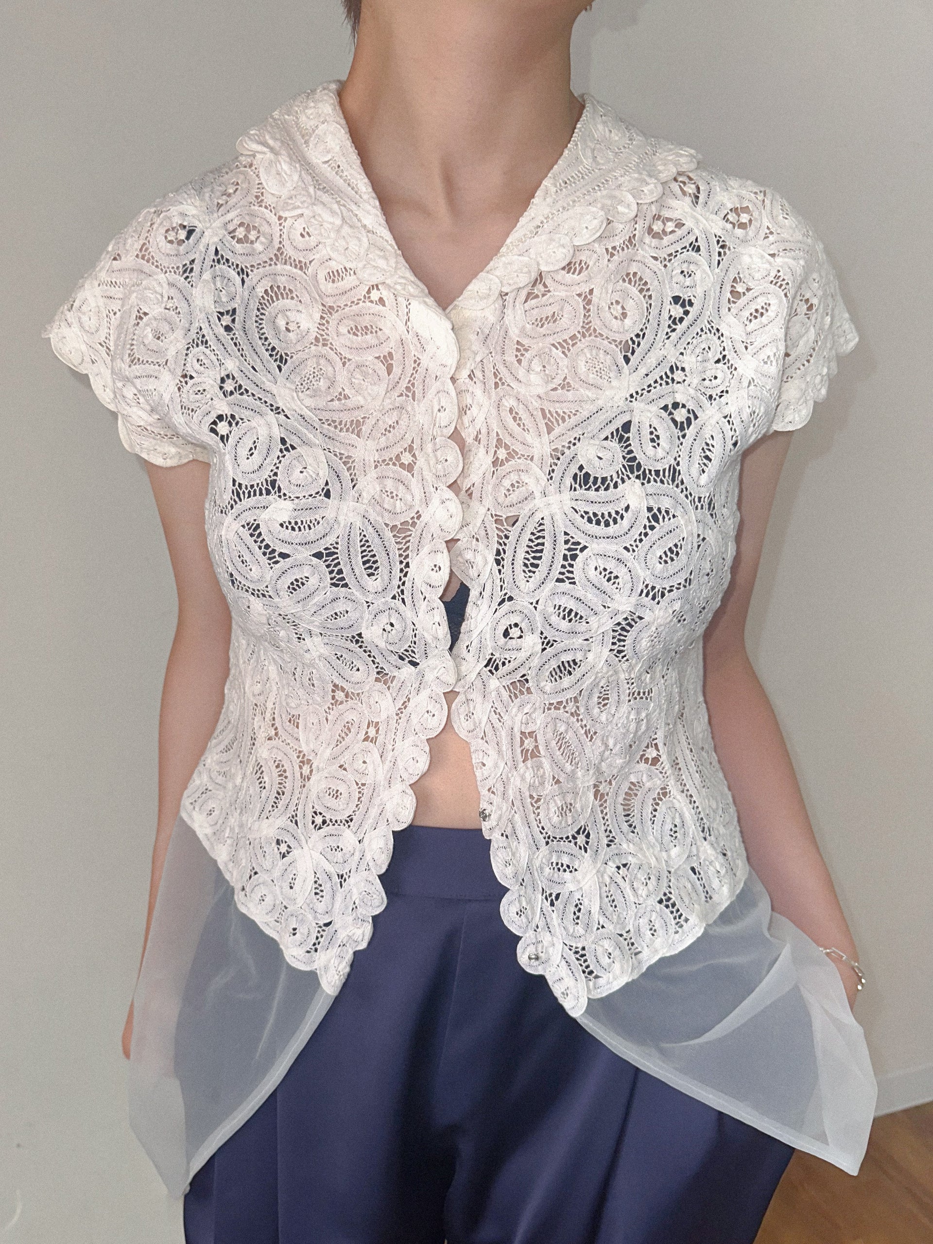 Laced Chiffon Top