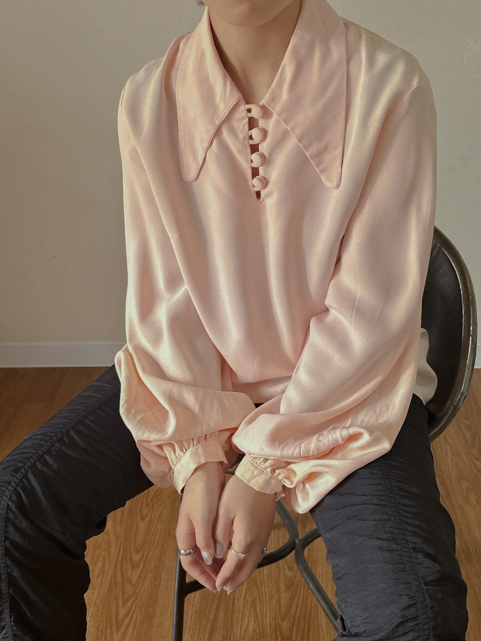 Pink button blouse