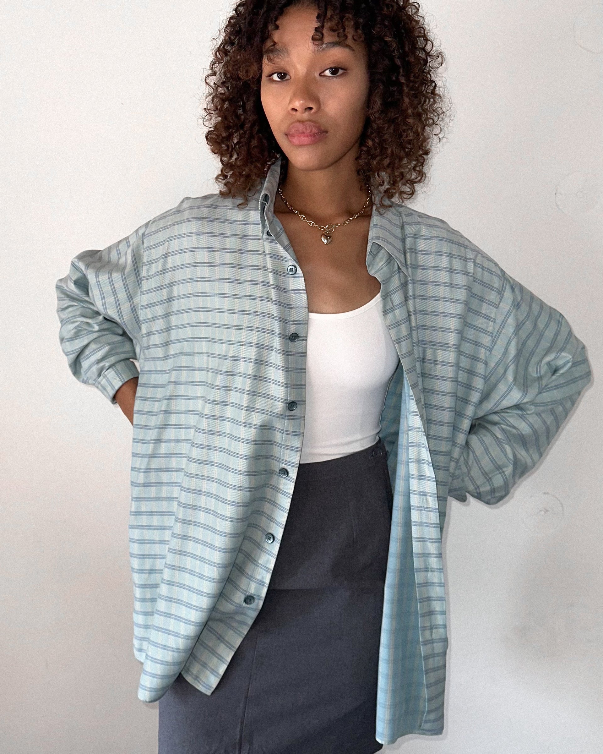 Oversized Blue Check Shirt