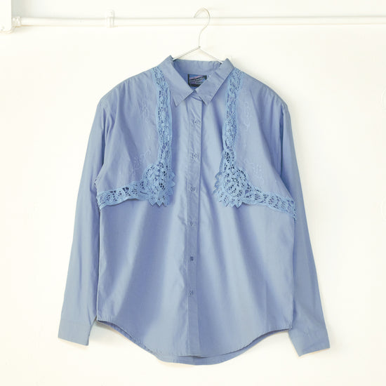 Steel Blue Shoulder Padded Shirt