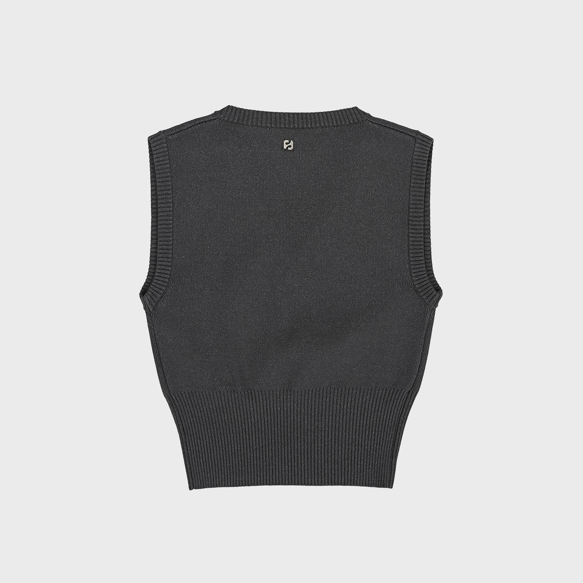 COTTON CROP NECK KNIT VEST