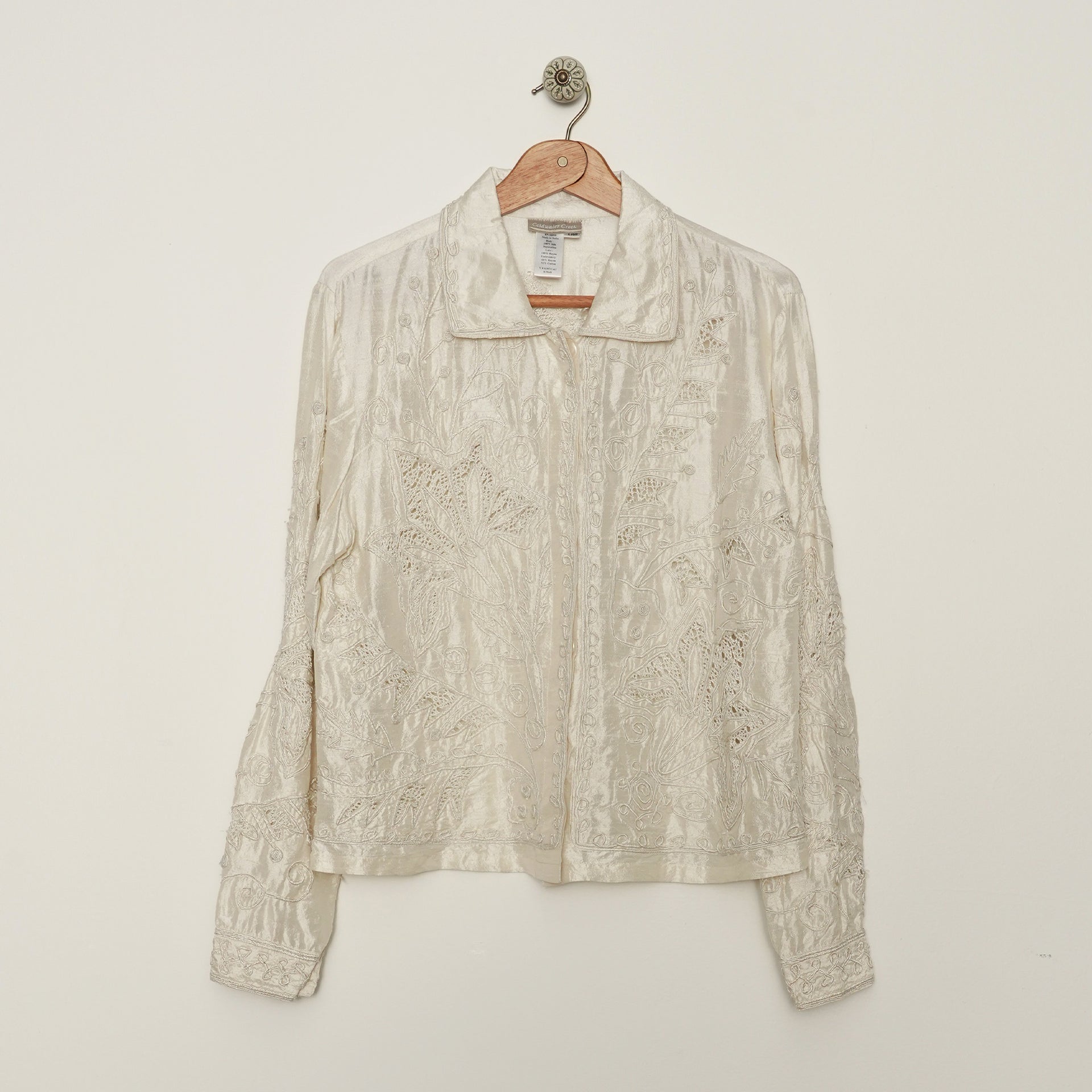 Embroidered silk shirt