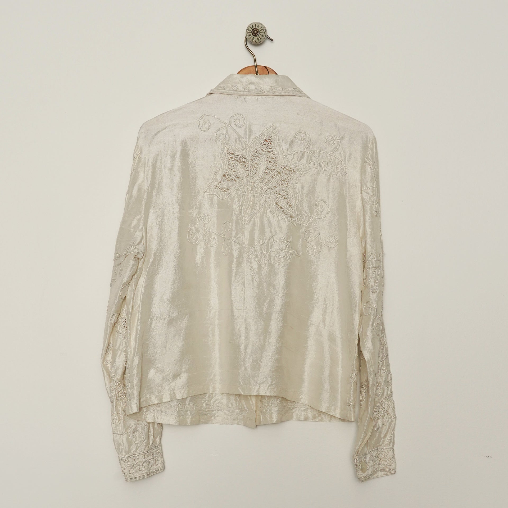 Embroidered silk shirt