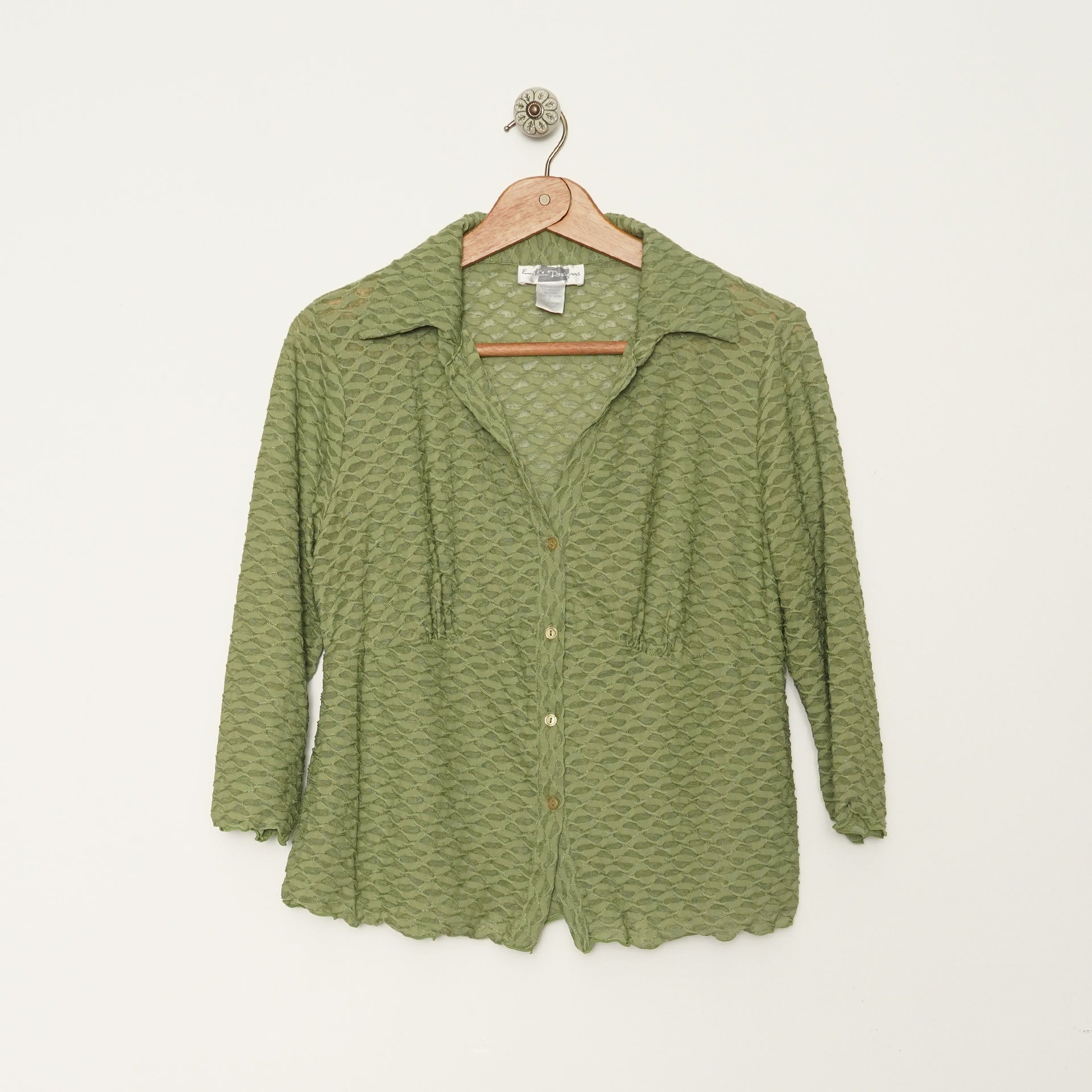 Green lace blouse