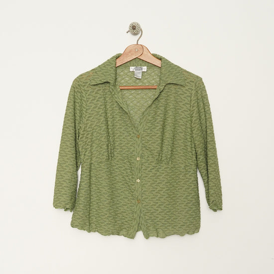 Green lace blouse