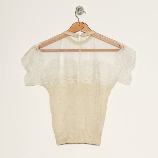 See-through Lace Knit Top