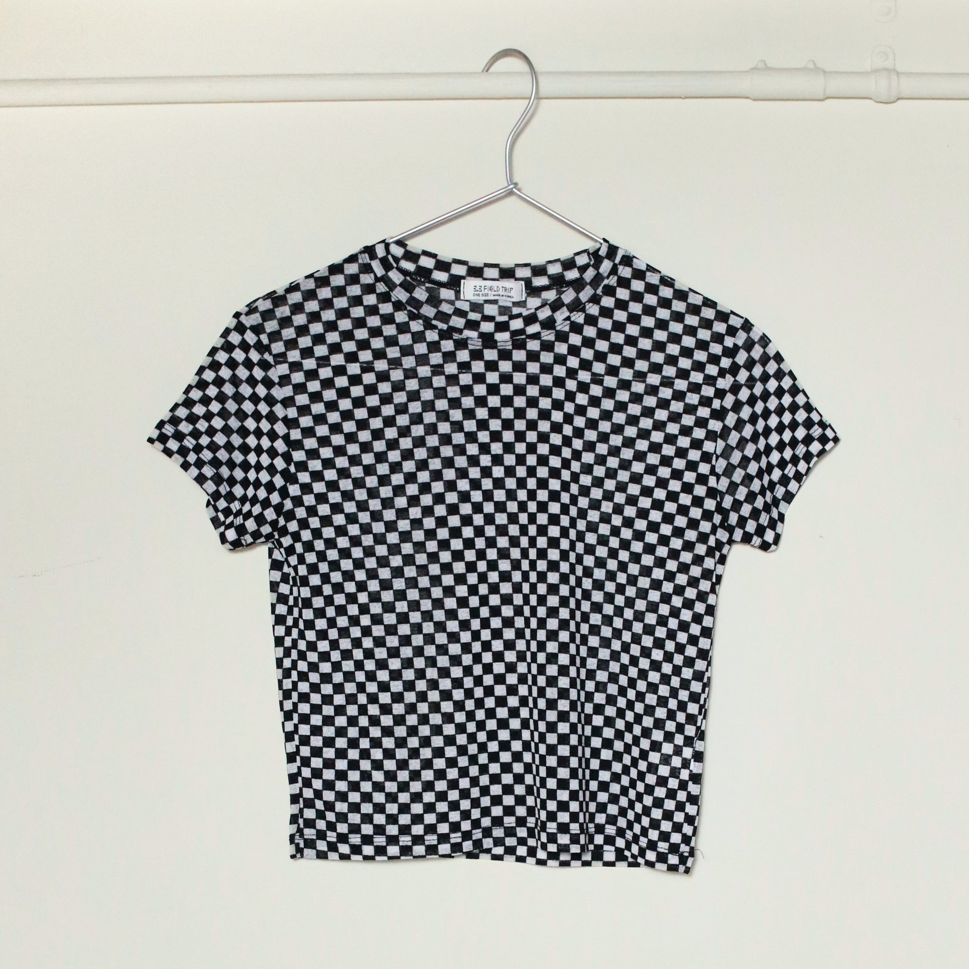 Block Check Cropped T-shirt