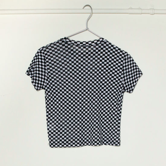 Block Check Cropped T-shirt